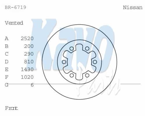 KAVO PARTS Тормозной диск BR-6719